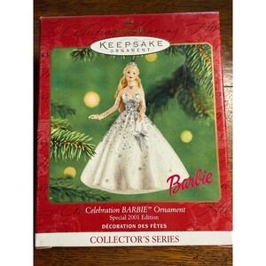 Hallmark Keepsake Celebration Barbie Ornament Special 2001 Edition White Gown
